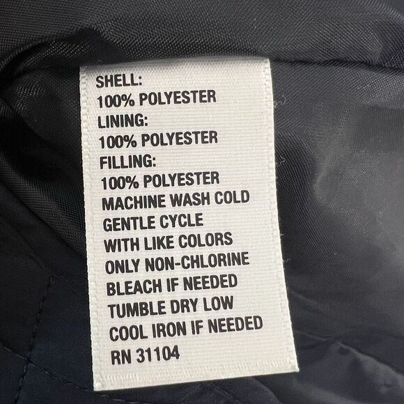 Crown & Ivy Women’s Quilted Full Zip Vest Snap Buttons Navy Blue Outdoor Size S - Picture 9 of 9